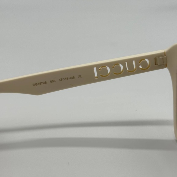 NEW GG1570S 003 GUCCI WHITE BROWN SQUARE UNISEX GUCCI SUNGLASSES - Picture 8 of 11